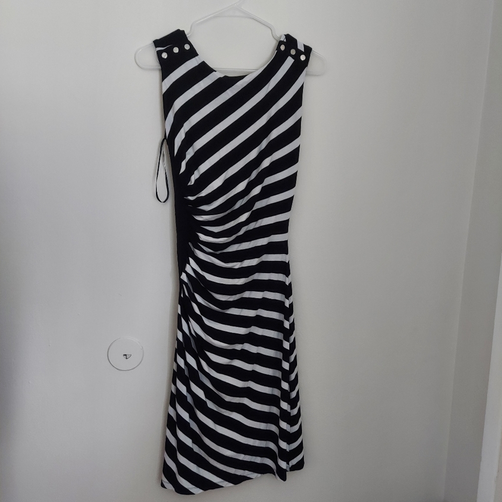 Striped ruched dress